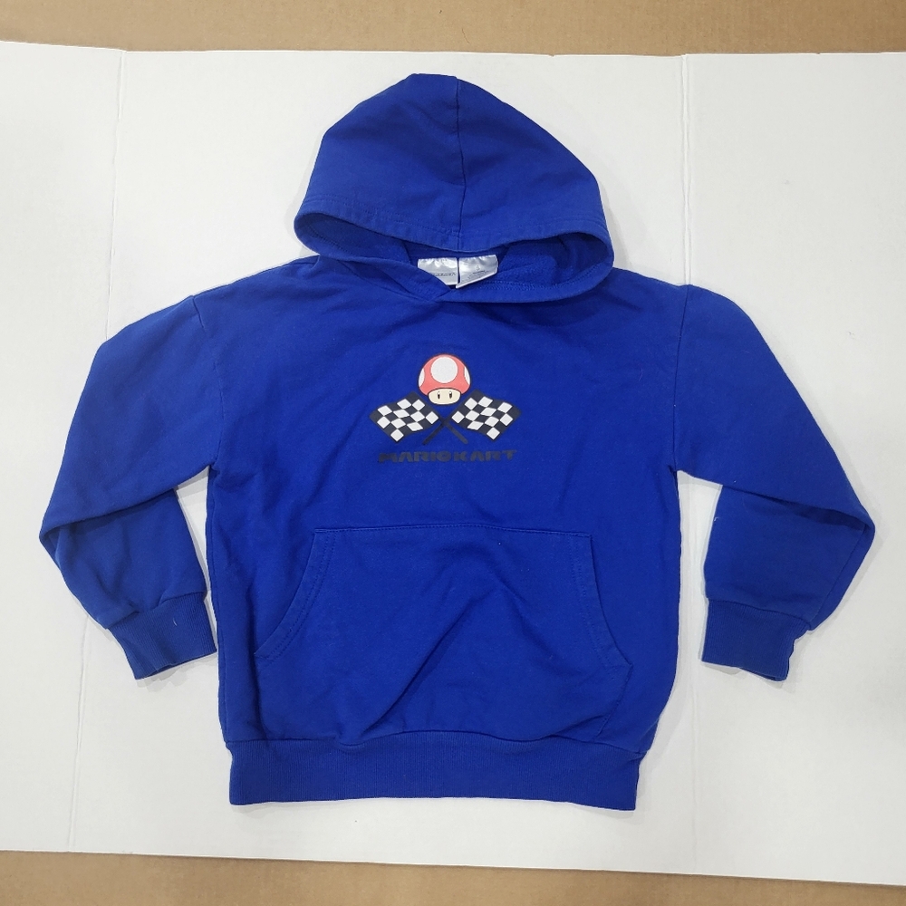 Nintendo Mario Brothers Mario Kart Size 8 Kids Graphic Sweatshirt Hoodie Blue